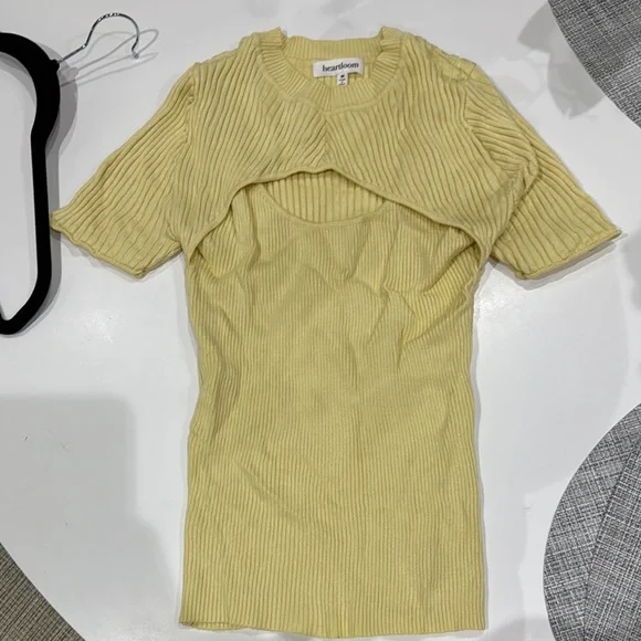 Yellow Ribbed Women's Top - Picture 1 of 1